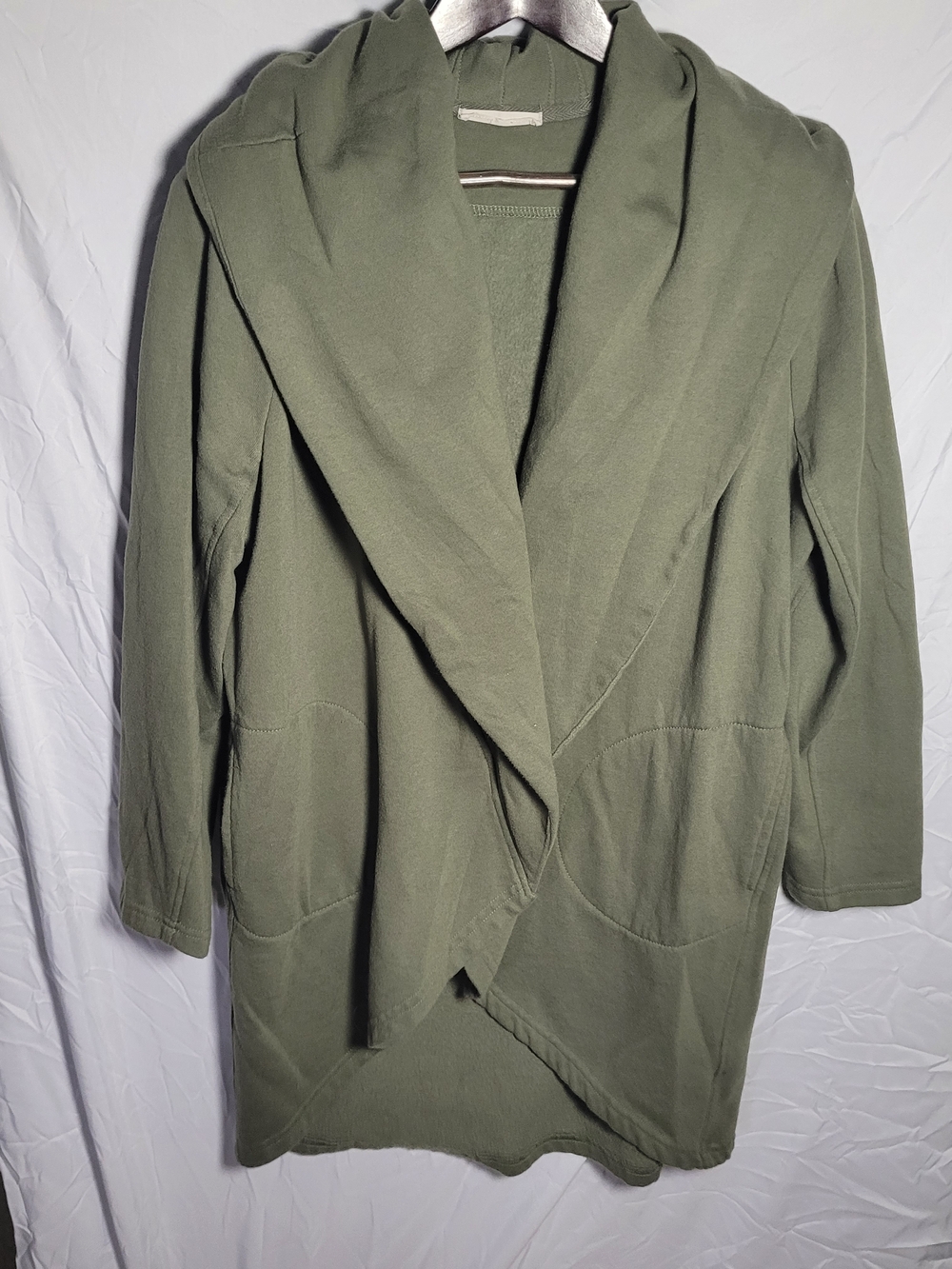 Olive & Oak Olive Green Hooded Open-Front Coatigan